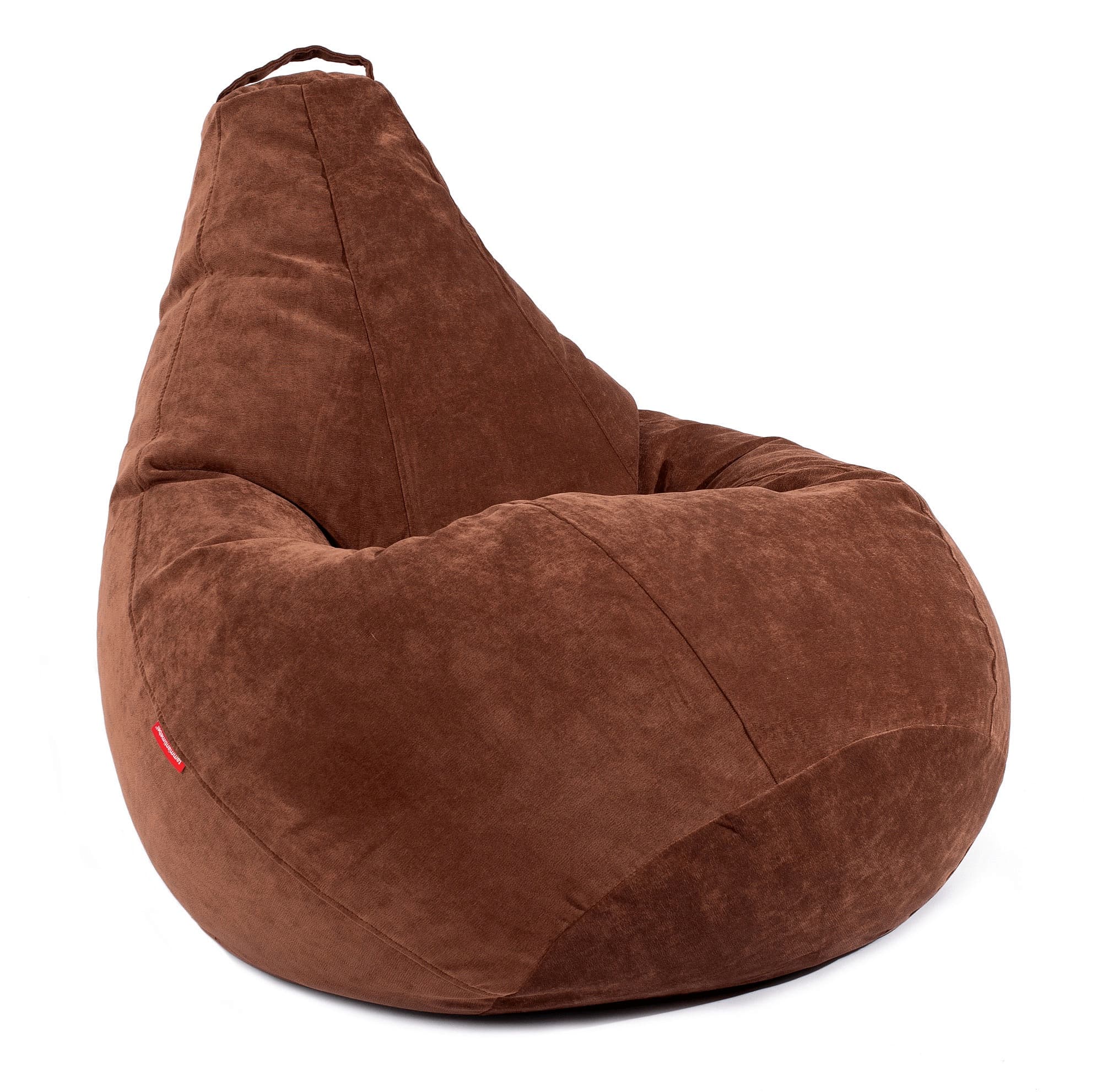 Шоколадное кресло-мешок из вельвета Босс Пудра, Шоколад